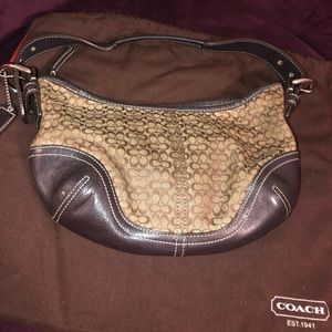 COACH Logo Canvas and Leather Handbag